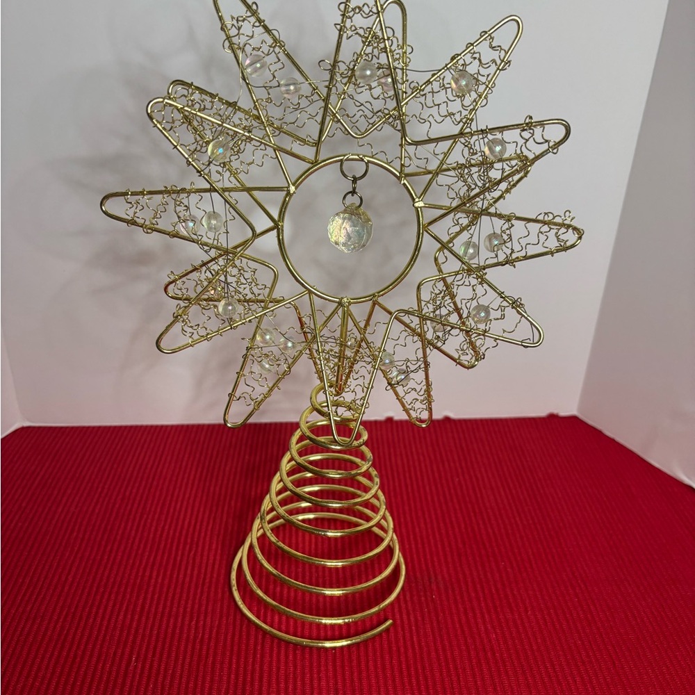 Gold Wire Star Christmas Tree Topper